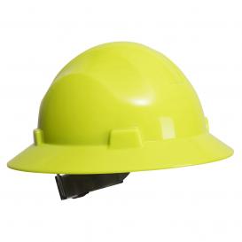Portwest PS56 Premier Full Brim Hard Hat - 4-Point Ratchet Suspension - Yellow