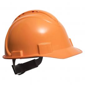 Portwest PW02 Safety Pro Vented Hard Hat - 4-Point Ratchet Suspension - Orange