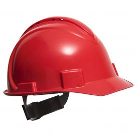 Portwest PW02 Safety Pro Vented Hard Hat - 4-Point Ratchet Suspension - Red