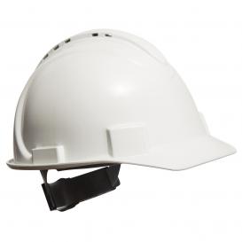Portwest PW02 Safety Pro Vented Hard Hat - 4-Point Ratchet Suspension - White
