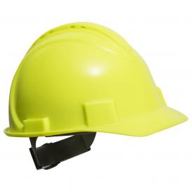 Portwest PW02 Safety Pro Vented Hard Hat - 4-Point Ratchet Suspension - Hi-Vis Yellow