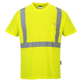 Portwest S190 Hi-Vis Pocket T-Shirt - Yellow