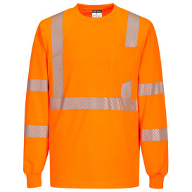 Portwest S195 Segmented Tape Long Sleeve T-Shirt - Orange