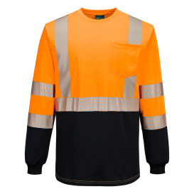 Portwest S197 Hi-Vis Segmented Tape Contrast T-Shirt Long Sleeve - Orange