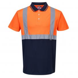 Portwest S479 Two-Tone Polo Safety Shirt - Orange/Navy