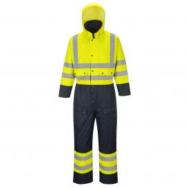 Portwest S485 Hi-Vis Contrast Coverall - Yellow/Navy