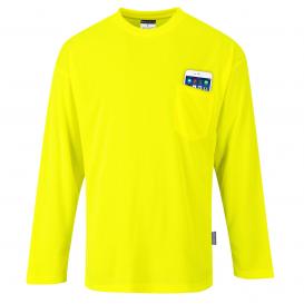 Portwest S579 Non ANSI Pocket Long Sleeve T-Shirt - Yellow