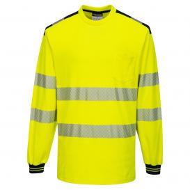Portwest T185 PW3 Hi-Vis Long Sleeve T-Shirt - Yellow/Black