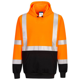 Portwest UB324 Two-Tone Hooded Safety Sweatshirt - Orange/Black