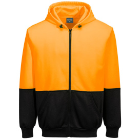 Portwest UB327 Hi-Vis Two-Tone Zip Hooded Sweatshirt - Orange