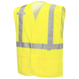 Portwest UC491 Economy External Pocket Mesh Safety Vest - Yellow/Lime