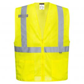 Portwest UC493 Economy Mesh Zipper Safety Vest - Yellow/Lime