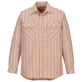 Portwest UFR97 Bizflame 88/12 FR Plaid Shirt - Khaki