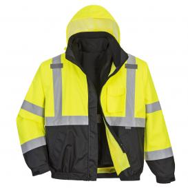 Portwest US365 Hi-Vis Premium 3-in-1 Bomber - Yellow/Black