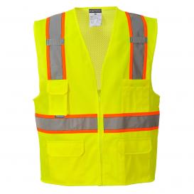 Portwest US372 Jackson Contrast Hi-Vis Safety Vest - Yellow/Lime