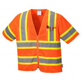 Portwest US383 Augusta Sleeved Hi-Vis Safety Vest - Orange