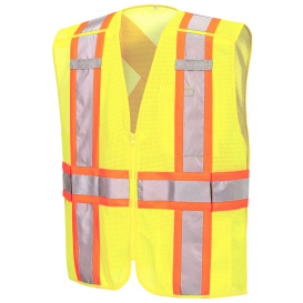 Portwest US393 Hi-Vis Mesh X Back Expandable Breakaway Vest - Hi-Vis Yellow