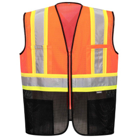 Portwest US395 Frisco Hi-Vis X Back Contrast Executive Vest - Orange