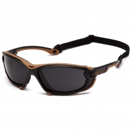 Carhartt CHB1020DTMP Toccoa Safety Glasses - Black and Tan Frame - Gray H2MAX Anti-Fog Lens