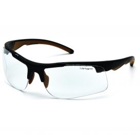 Carhartt CHB710DT Rockwood Safety Glasses - Black and Tan Frame - Clear Anti-Fog Lens