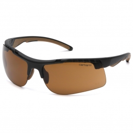 Carhartt CHB718DT Rockwood Safety Glasses - Black and Tan Frame - Sandstone Bronze Anti-Fog Lens