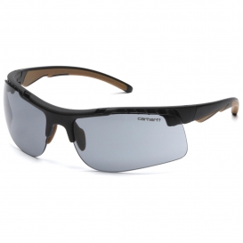 Carhartt CHB720DT Rockwood Safety Glasses - Black and Tan Frame - Gray Anti-Fog Lens