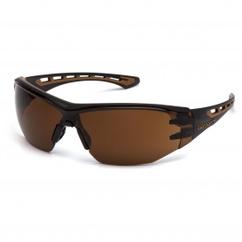 Carhartt CHB818ST Easley Safety Glasses - Black and Tan Frame - Sandstone Bronze Anti-Fog Lens