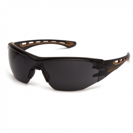Carhartt CHB820ST Easley Safety Glasses - Black and Tan Frame - Gray Anti-Fog Lens