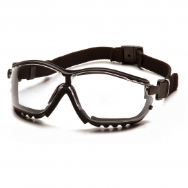 Pyramex GB1810STM V2G Safety Glasses/Goggles - Black Strap/Temples - Clear H2MAX Anti-Fog Lens