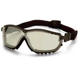 Pyramex GB1880ST V2G Safety Glasses/Goggles - Black Frame - Indoor/Outdoor Mirror Lens