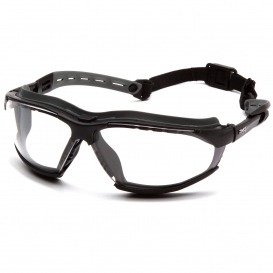 Pyramex GB9410STM Isotope Safety Glasses/Goggles - Black Frame w/ Rubber Gasket - Clear H2MAX Anti-Fog Lens