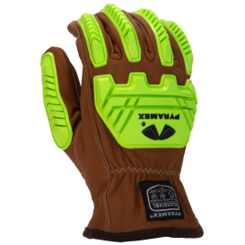 Pyramex GL3009CKB Select Grain Goatskin Leather Driver Gloves with A4 Para-Aramid Cut Liner - TPR Impact