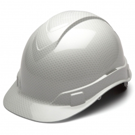 Pyramex HP44116S Ridgeline Cap Style Hard Hat - 4-Point Ratchet Suspension - Shiny White Graphite