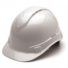 Pyramex HP44116SV Ridgeline Vented Cap Style Hard Hat - 4-Point Ratchet Suspension - Shiny White Graphite