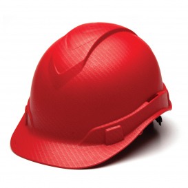 Pyramex HP44121 Ridgeline Cap Style Hard Hat - 4-Point Ratchet Suspension - Matte Red