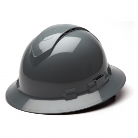 Pyramex HP54113V Ridgeline Vented Full Brim Hard Hat - 4-Point Ratchet Suspension - Slate Gray