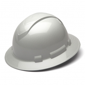 Pyramex HP54116S Ridgeline Full Brim Hard Hat - 4-Point Ratchet Suspension - Shiny White Graphite