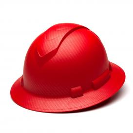Pyramex HP54121 Ridgeline Full Brim Hard Hat - 4-Point Ratchet Suspension - Matte Red Graphite Pattern