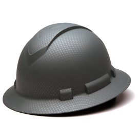 Pyramex HP54123 Ridgeline Full Brim Hard Hat - 4-Point Ratchet Suspension - Matte Silver Graphite Pattern