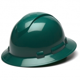 Pyramex HP54135 Ridgeline Full Brim Hard Hat - 4-Point Ratchet Suspension - Green