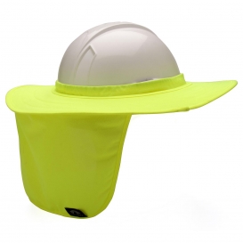 Pyramex HPSHADE30 Hard Hat Brim with Neck Shade - Yellow/Lime