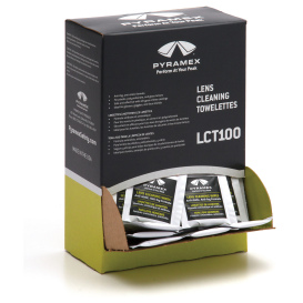 Pyramex LCT100 Lens Cleaning Towelettes - 100 Individually Packaged Towelettes