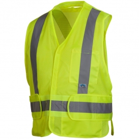 Pyramex RCA2510 Type R Class 2 Adjustable Breakaway X-Back Mesh Safety Vest - Yellow/Lime