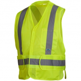Pyramex RCA2510SE Type R Class 2 Breakaway Self Extinguishing Safety Vest - Yellow/Lime