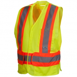 Pyramex RCA2710 Type R Class 2 Adjustable Two-Tone X-Back Safety Vest - Yellow/Lime