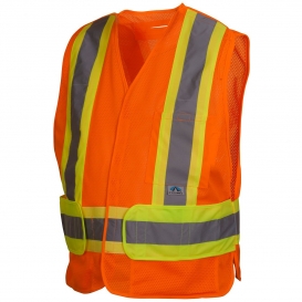 Pyramex RCA2720 Type R Class 2 Adjustable Breakaway Two-Tone X-Back Mesh Safety Vest - Orange
