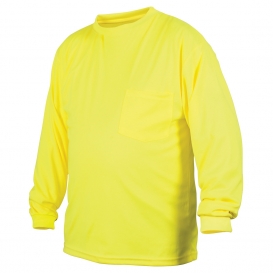 Pyramex RLTS3110NS Non ANSI Long Sleeve Safety Shirt - Yellow/Lime
