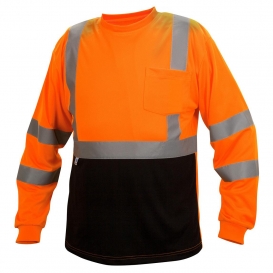 Pyramex RLTS3120B Type R Class 3 Black Bottom Moisture Wicking Safety Shirt - Orange