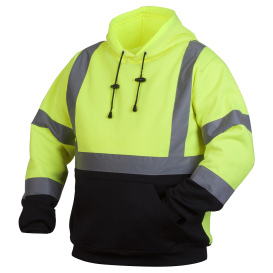 Pyramex RSSH3210T Type R Class 3 Tall Black Bottom Pullover Safety Sweatshirt - Yellow/Lime