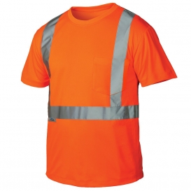 Pyramex RTS21 Type R Class 2 Safety Shirt w/ Stripe Over Pocket - Orange